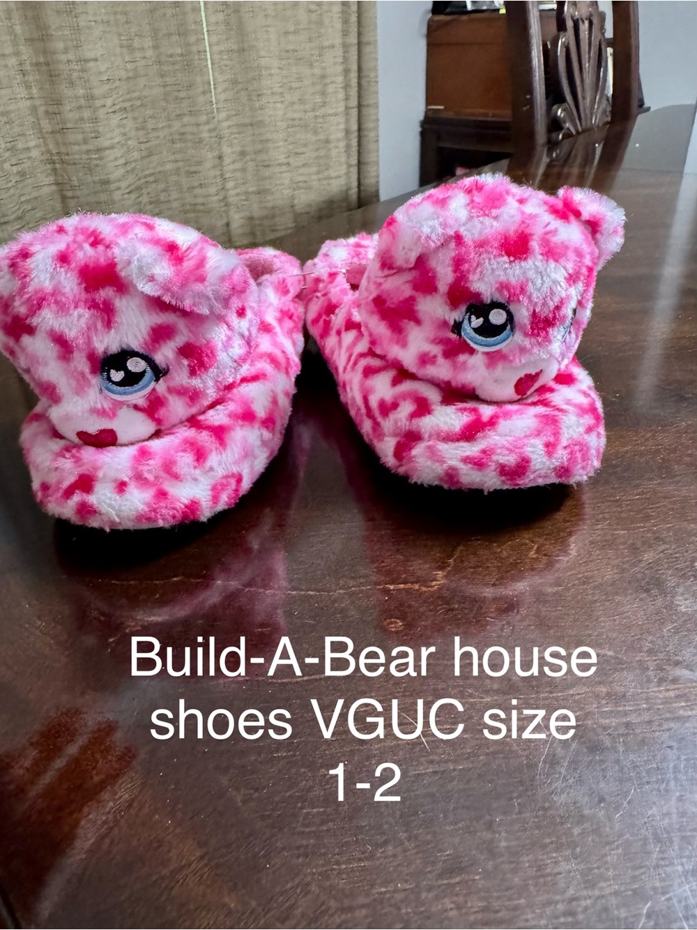 Build-A-Bear Pink Plush Kids' House Shoes